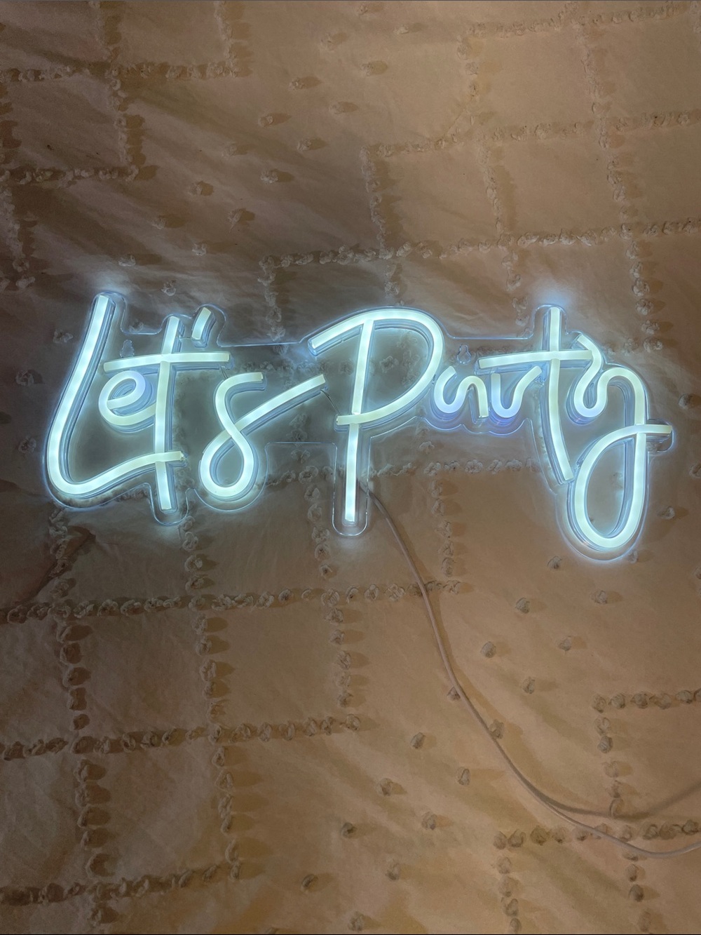 Let's Party LED Neon Sign - White new nwt